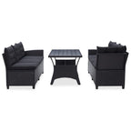 Gartenmöbel-Sets Schwarz Poly-Rattan