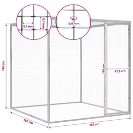 vidaXL Katzenkäfig 1,5x1,5x1,5 m Verzinkter Stahl