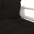 Garten-Palettensofa mit Kissen in Schwarz Holz
