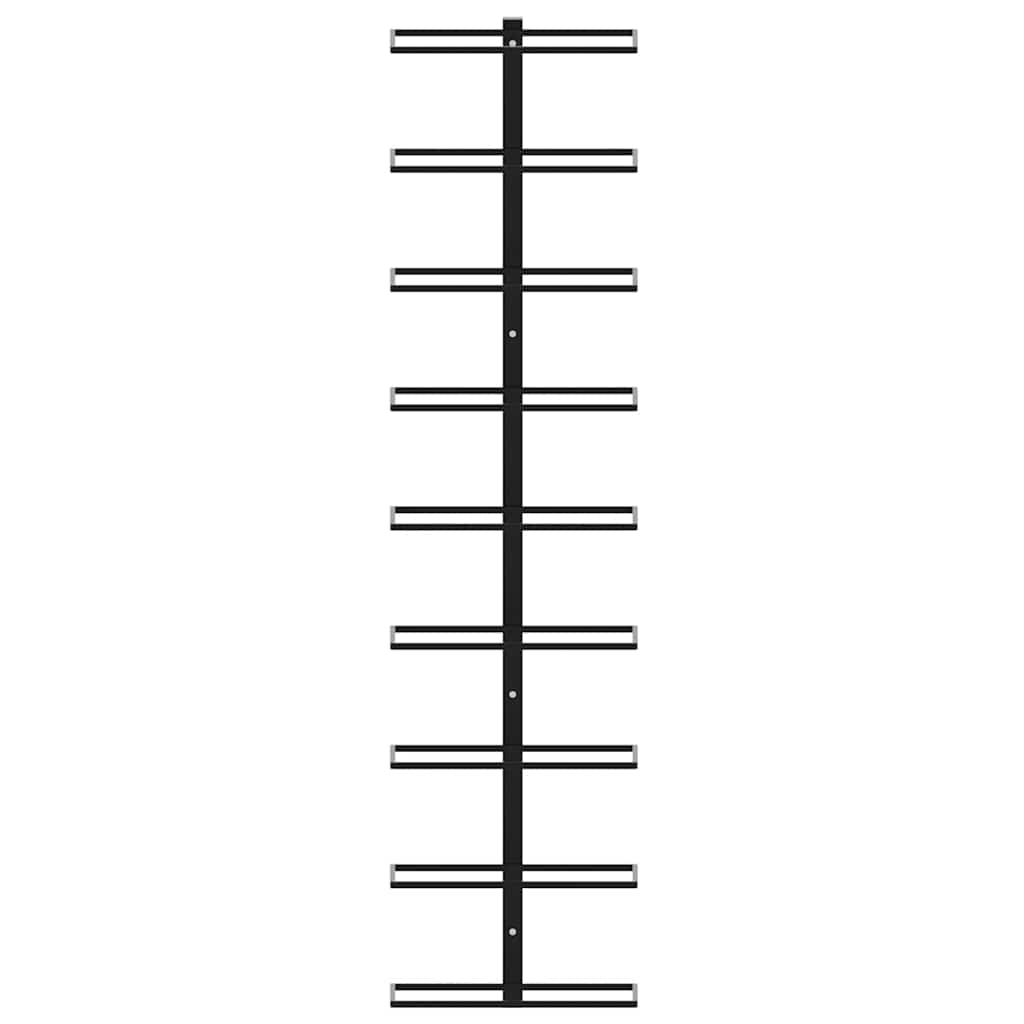Wand-Weinregale für 18 Flaschen 2 Stk. Schwarz Eisen