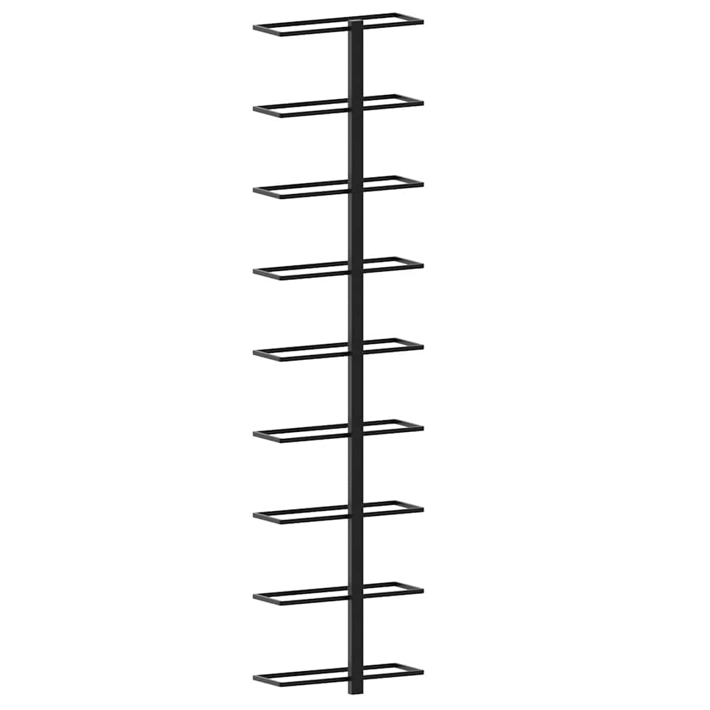 Wand-Weinregale für 18 Flaschen 2 Stk. Schwarz Eisen