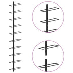 Wand-Weinregale für 20 Flaschen 2 Stk. Schwarz Metall