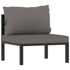 7-tlg. Garten-Lounge-Set mit Auflagen Poly Rattan Anthrazit