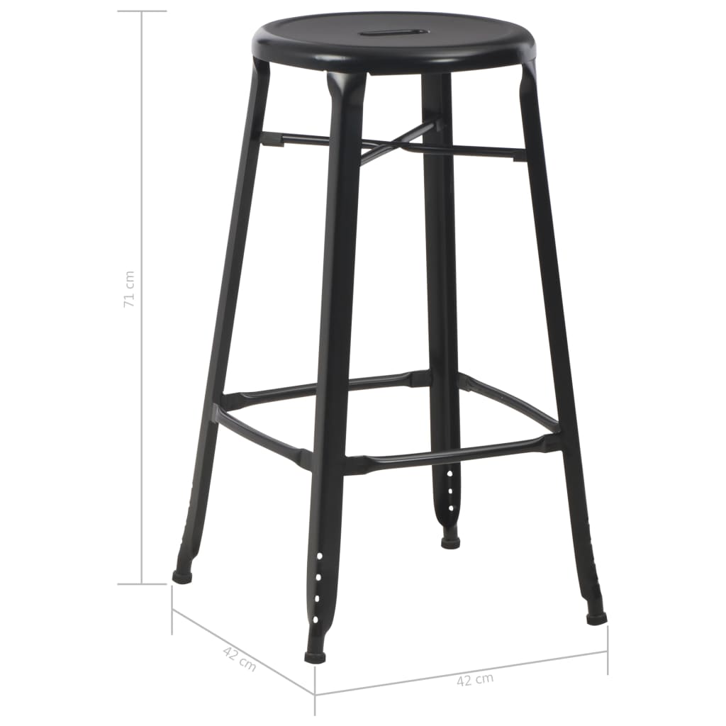 Barhocker 6 Stk. Schwarz Stahl