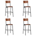 Barhocker 4 Stk. Massives Sperrholz Stahl
