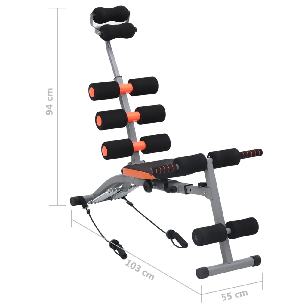 Bauchtrainer in L-Form mit Elastischen Bändern
