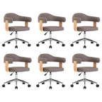 Drehbare Esszimmerstühle 6 Stk. Taupe Bugholz und Stoff