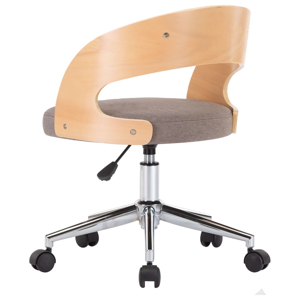 Drehbare Esszimmerstühle 4 Stk. Taupe Bugholz und Stoff