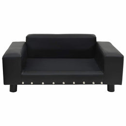 vidaXL Hundesofa Schwarz 81x43x31 cm Plüsch und Kunstleder