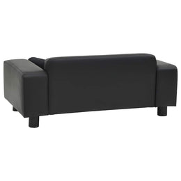 vidaXL Hundesofa Schwarz 81x43x31 cm Plüsch und Kunstleder