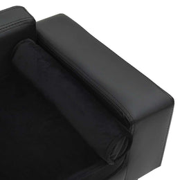 vidaXL Hundesofa Schwarz 81x43x31 cm Plüsch und Kunstleder