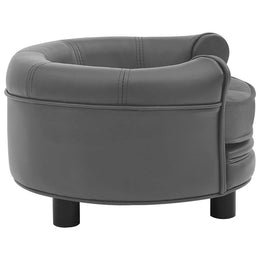 vidaXL Hundesofa Grau 48x48x32 cm Plüsch und Kunstleder