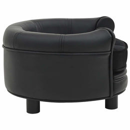 vidaXL Hundesofa Schwarz 48x48x32 cm Plüsch und Kunstleder