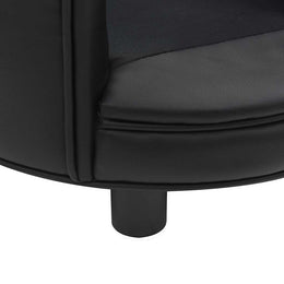 vidaXL Hundesofa Schwarz 48x48x32 cm Plüsch und Kunstleder