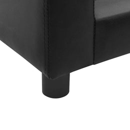 vidaXL Hundesofa Schwarz 60x43x30 cm Plüsch und Kunstleder