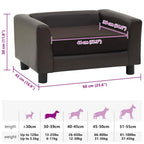 Hundesofa Braun 60x43x30 cm Plüsch und Kunstleder