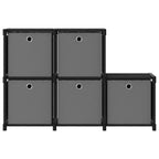 Würfelregal mit 5 Boxen Schwarz 103x30x72,5 cm Stoff