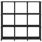 Würfelregal mit 9 Fächern Schwarz 103x30x107,5 cm Stoff