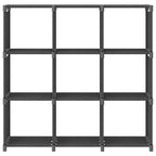 Würfelregal mit 9 Fächern Grau 103x30x107,5 cm Stoff