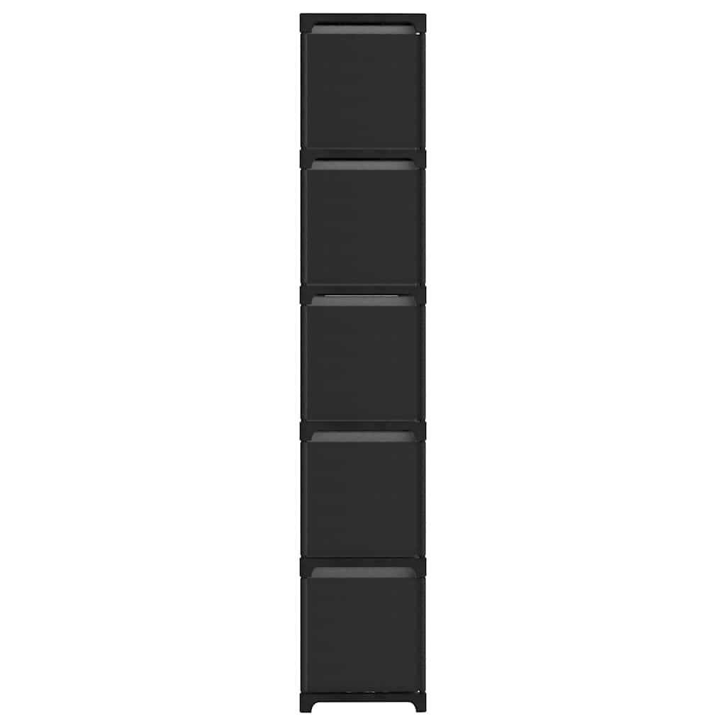 Würfel-Regal mit Boxen 15 Fächer Schwarz 103x30x175,5 cm Stoff