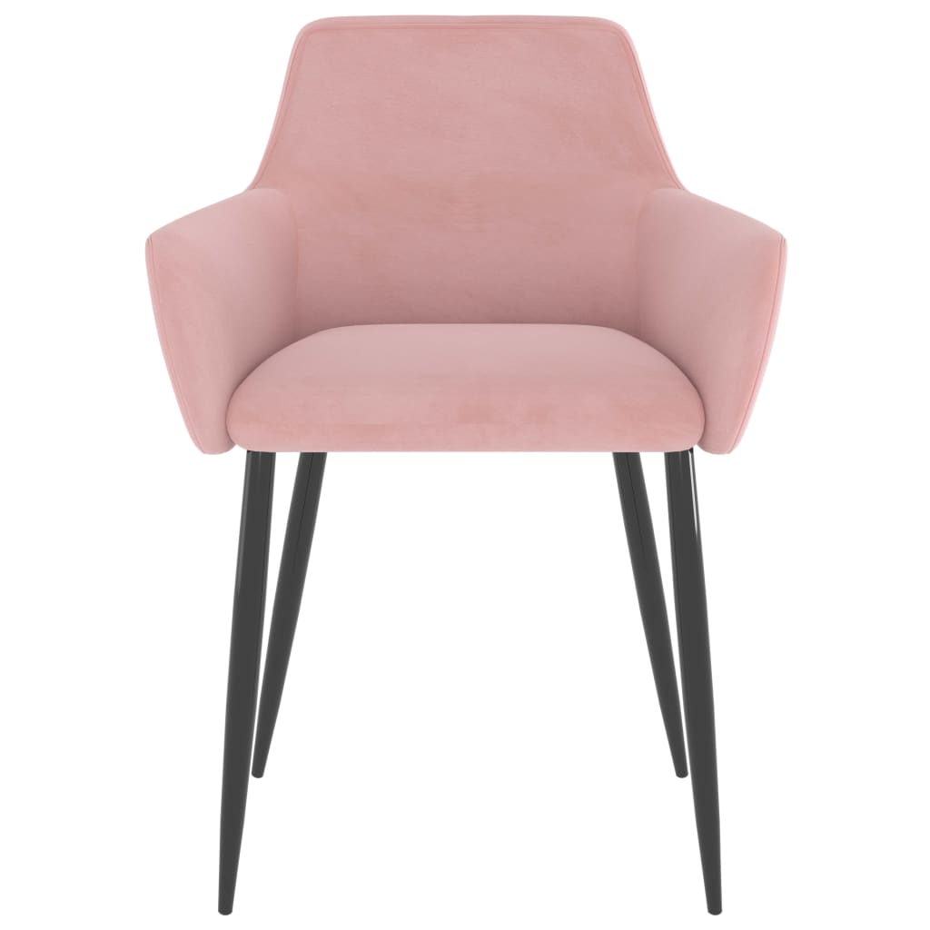 Esszimmerstühle 2 Stk. Rosa Samt