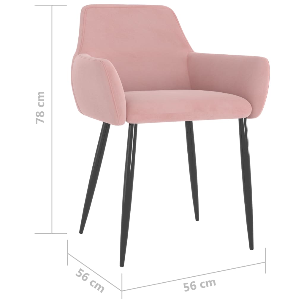 Esszimmerstühle 2 Stk. Rosa Samt