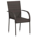 Stapelbare Gartenstühle 6 Stk. Poly Rattan Braun