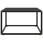 Couchtisch Schwarz mit Schwarzem Glas 60x60x35 cm