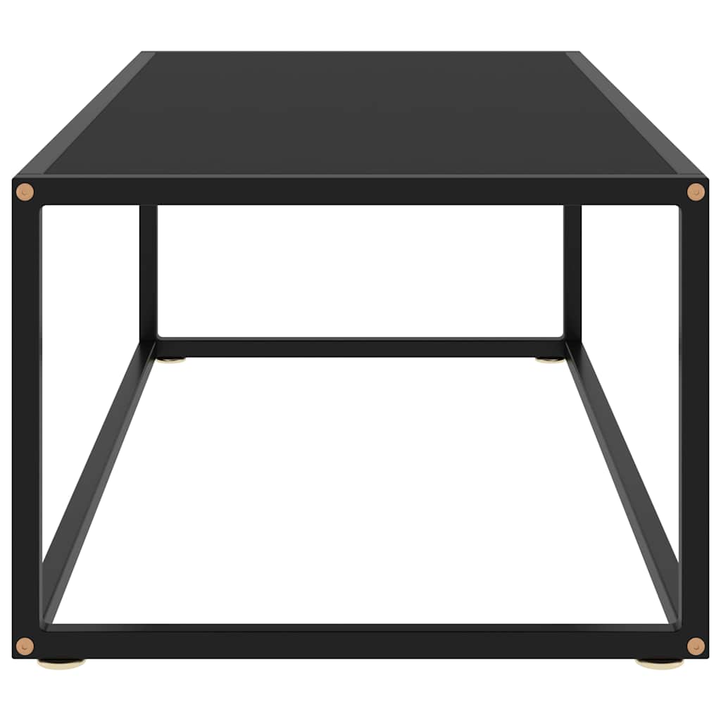 Couchtisch Schwarz mit Schwarzem Glas 100x50x35 cm