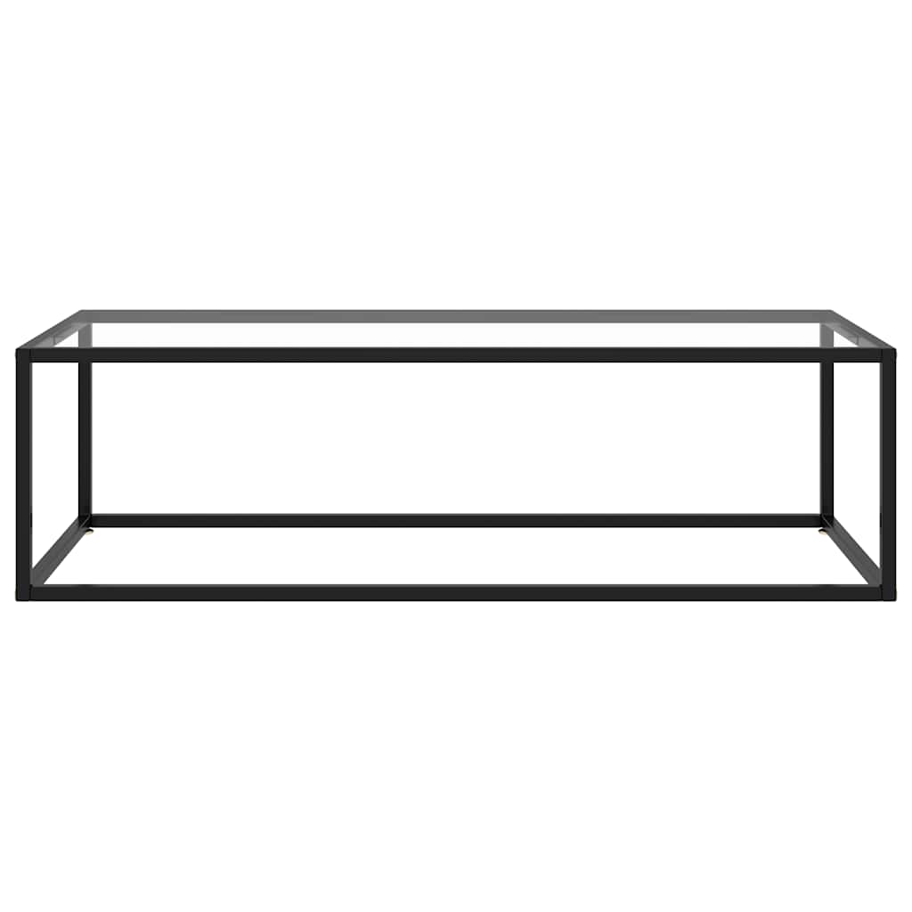 Couchtisch Schwarz mit Hartglas 120x60x35 cm