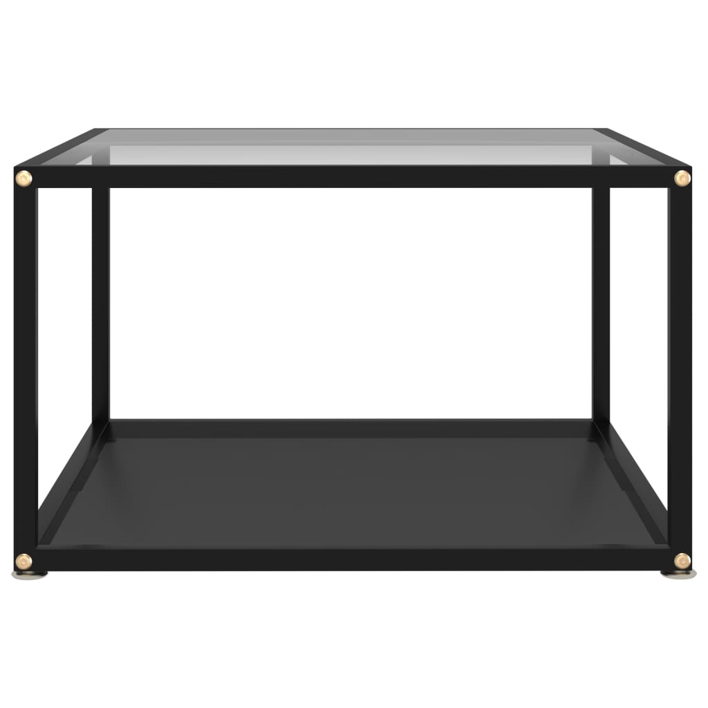 Couchtisch Transparent und Schwarz 60x60x35 cm Hartglas