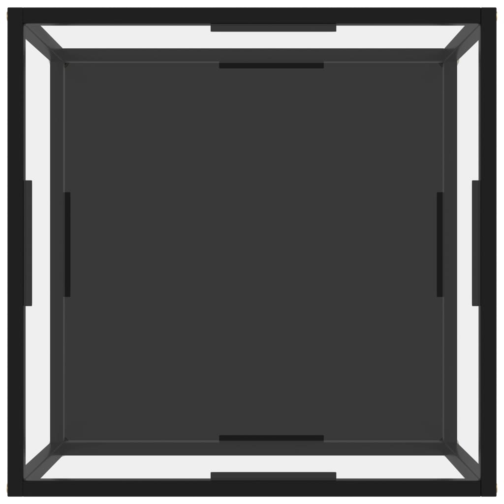 Couchtisch Transparent und Schwarz 60x60x35 cm Hartglas