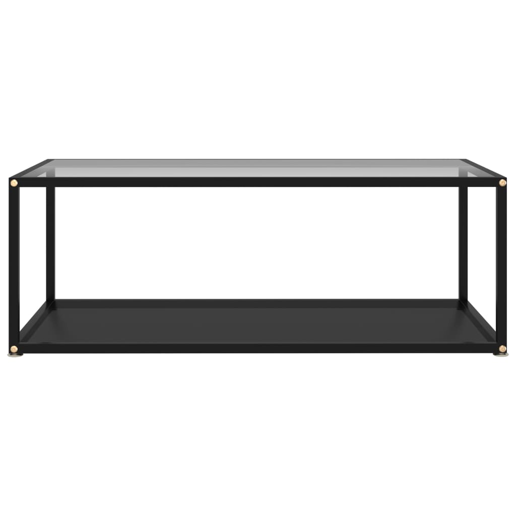 Couchtisch Transparent und Schwarz 100x50x35 cm Hartglas