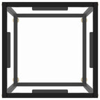 Couchtisch Schwarz mit Hartglas 40x40x50 cm