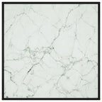 Couchtisch Schwarz mit Weißem Glas Marmor-Optik 90x90x50 cm