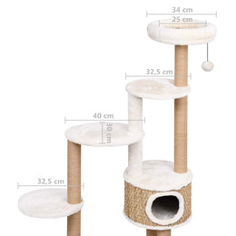 vidaXL Katzen-Kratzbaum mit Luxuriösem Kissen 148 cm Seegras
