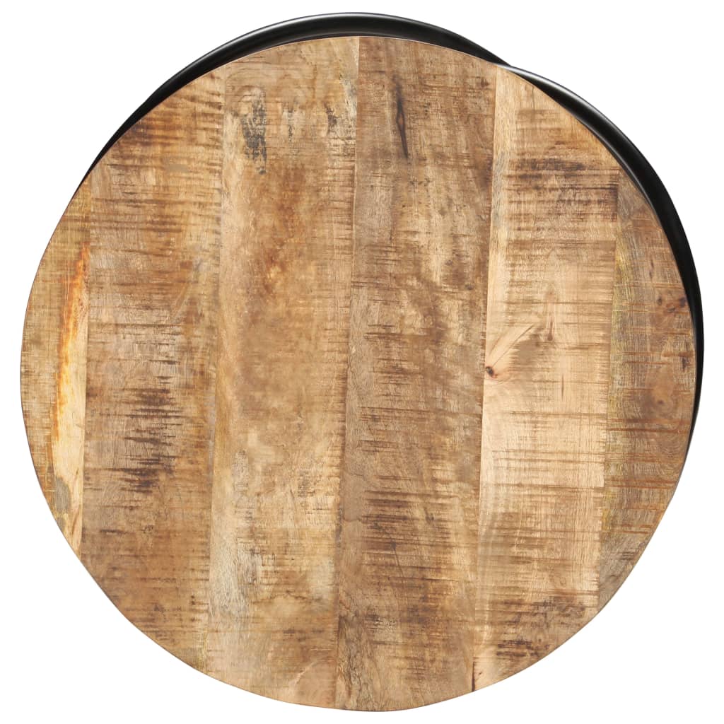 Couchtisch Schwarz 60x60x40 cm Raues Mango-Massivholz