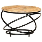 Couchtisch Schwarz 60x60x40 cm Raues Mango-Massivholz