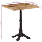 Bistrotisch 60x60x77 cm Raues Mangoholz