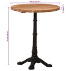 Bistrotisch Ø60x76 cm Akazie Massivholz