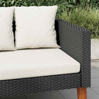 2-Sitzer-Gartensofa mit Auflagen Poly Rattan Schwarz
