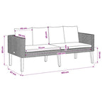 2-Sitzer-Gartensofa mit Auflagen Poly Rattan Schwarz