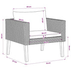 1-Sitzer-Gartensofa mit Auflagen Poly Rattan Beige