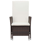 Garten-Liegestuhl mit Auflagen Poly Rattan Braun