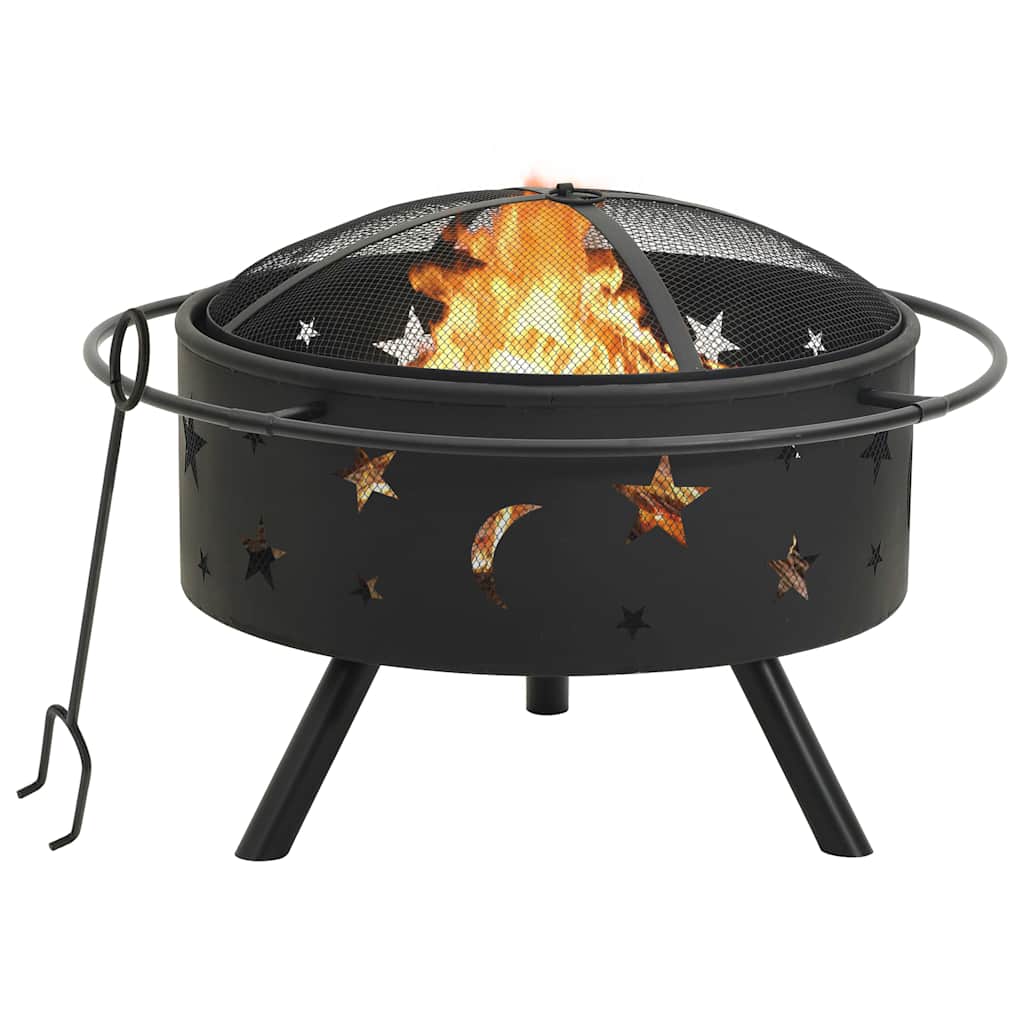 Feuerstelle mit Schürhaken 76 cm XXL Stahl