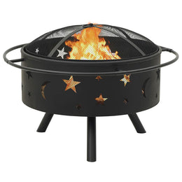 Feuerstelle mit Schürhaken 76 cm XXL Stahl