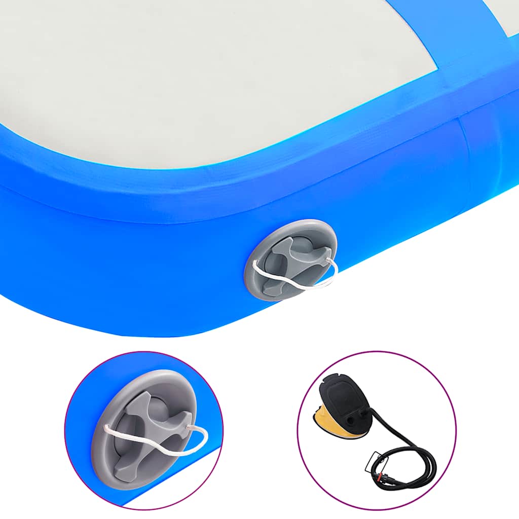 Aufblasbare Gymnastikmatte mit Pumpe 60x100x20 cm PVC Blau
