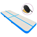 Aufblasbare Gymnastikmatte mit Pumpe 300x100x15 cm PVC Blau