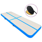 Aufblasbare Gymnastikmatte mit Pumpe 500x100x15 cm PVC Blau