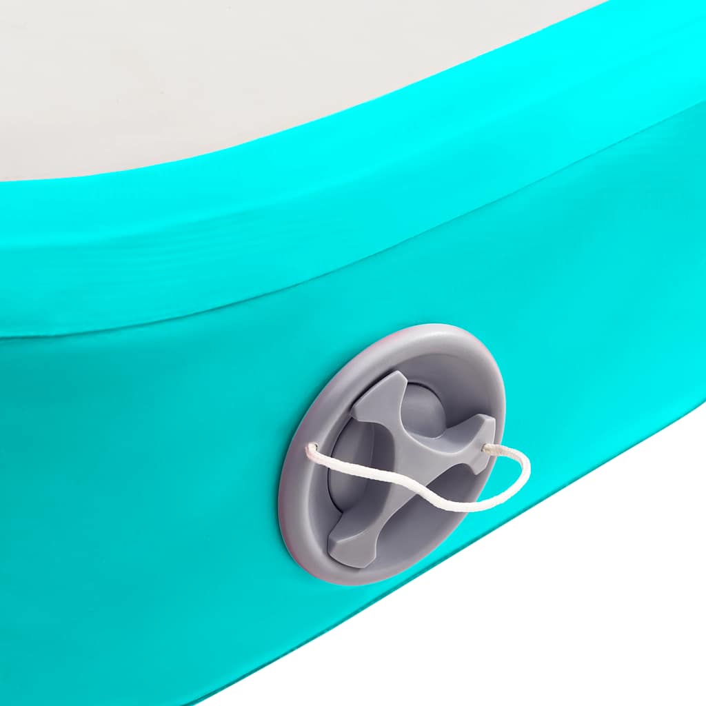 Aufblasbare Gymnastikmatte mit Pumpe 700x100x15 cm PVC Grün